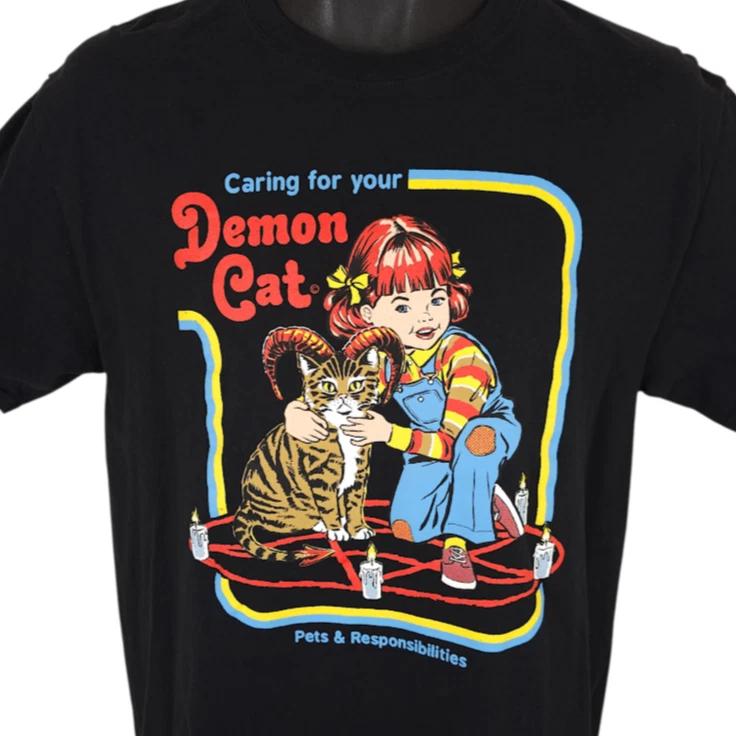 Demon Cat T Shirt Mens Size Medium Black Steven Rhodes Occult Satan Pagan S
Demon Cat T Shirt Mens Size Medium Black Steven Rhodes Occult Satan Pagan S