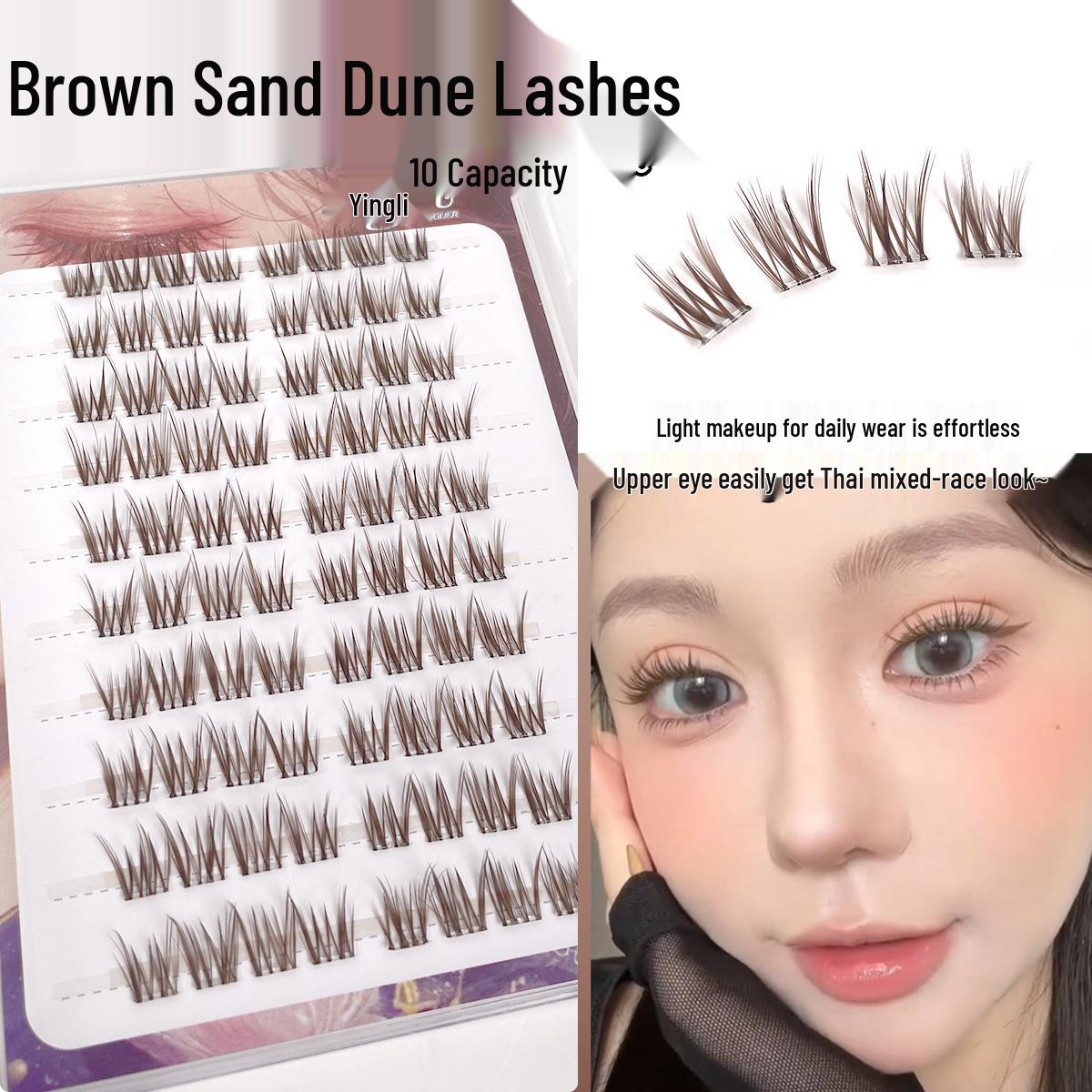 Ying Lier Glue-Free Brown Dune False Eyelashes: Large Capacity, Daily Single Cluster, Super Natural Look.
Ying Lier Glue-Free Brown Dune False Eyelashes: Large Capacity, Daily Single Cluster, Super Natural Look.