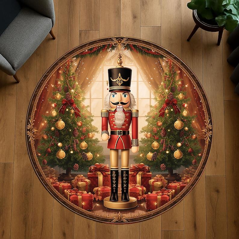 Nutcracker Round Doormat, Classic Christmas Gifts and Trees Rug, Vintage Holiday Ballet Carpet for Festive Living Room Decor Diameter 60cm
Nutcracker Round Doormat, Classic Christmas Gifts and Trees Rug, Vintage Holiday Ballet Carpet for Festive Living Room Decor Diameter 60cm