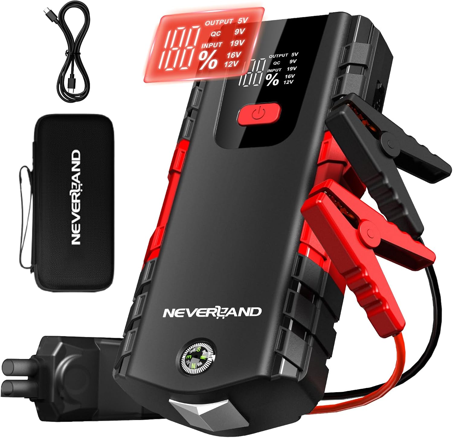 Car Battery Jump Starter 6000A, Portable Power Pack for 8.5L Gas/8L Diesel, 4-Mode LED Light, USB Ports, Compass, Red червоний
Car Battery Jump Starter 6000A, Portable Power Pack for 8.5L Gas/8L Diesel, 4-Mode LED Light, USB Ports, Compass, Red червоний