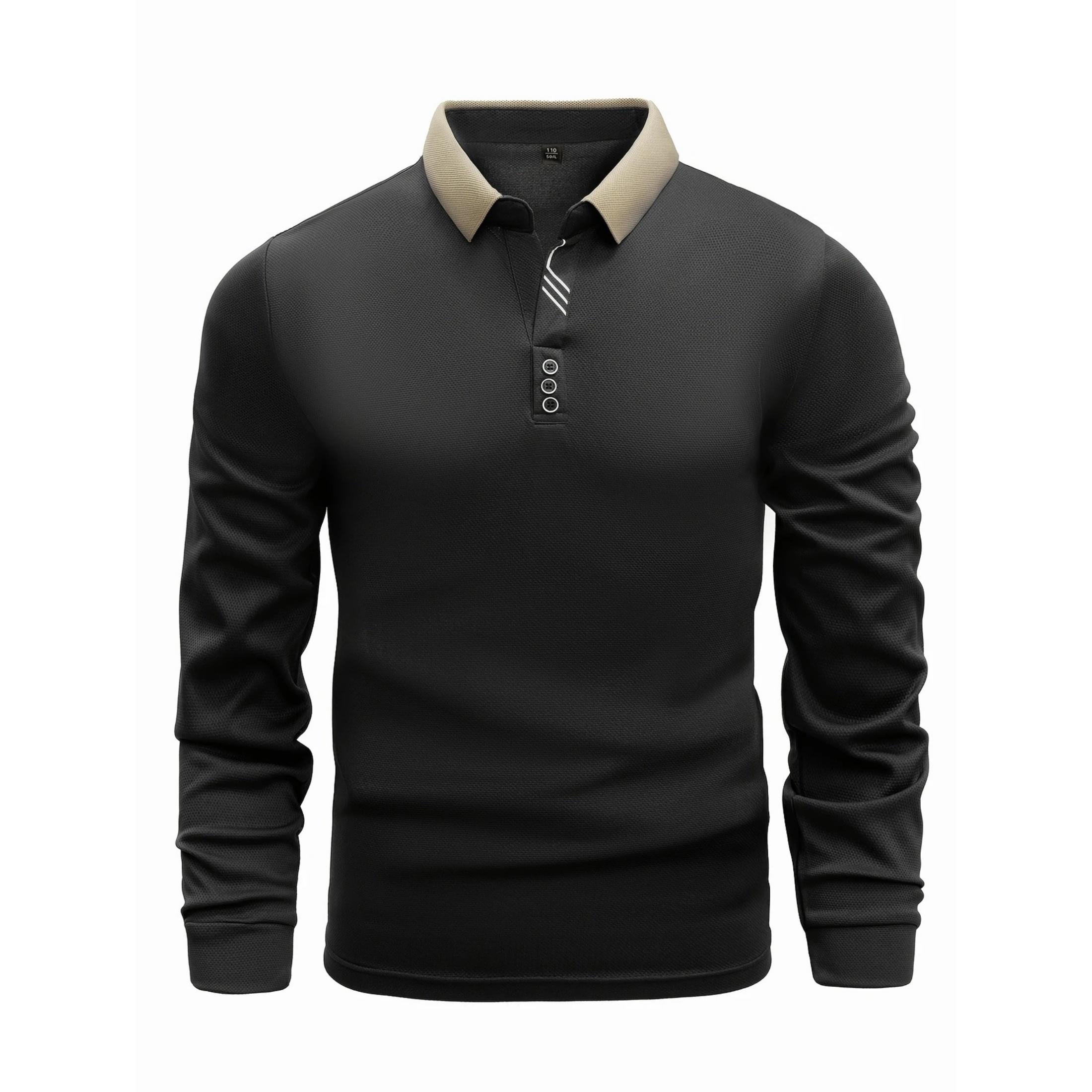 Весняне чоловіче поло з довгим рукавом: Відкладний комір, однотонний, дихаючий, затишний, на ґудзиках M чорний
Весняне чоловіче поло з довгим рукавом: Відкладний комір, однотонний, дихаючий, затишний, на ґудзиках M чорний