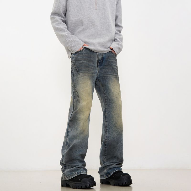 Kisko High Street American Style Yellow Mud-Dyed Clean-Fit Flared Jeans for Men, Niche Straight-Leg Drape Pants, Trendy Blue X L
Kisko High Street American Style Yellow Mud-Dyed Clean-Fit Flared Jeans for Men, Niche Straight-Leg Drape Pants, Trendy Blue X L