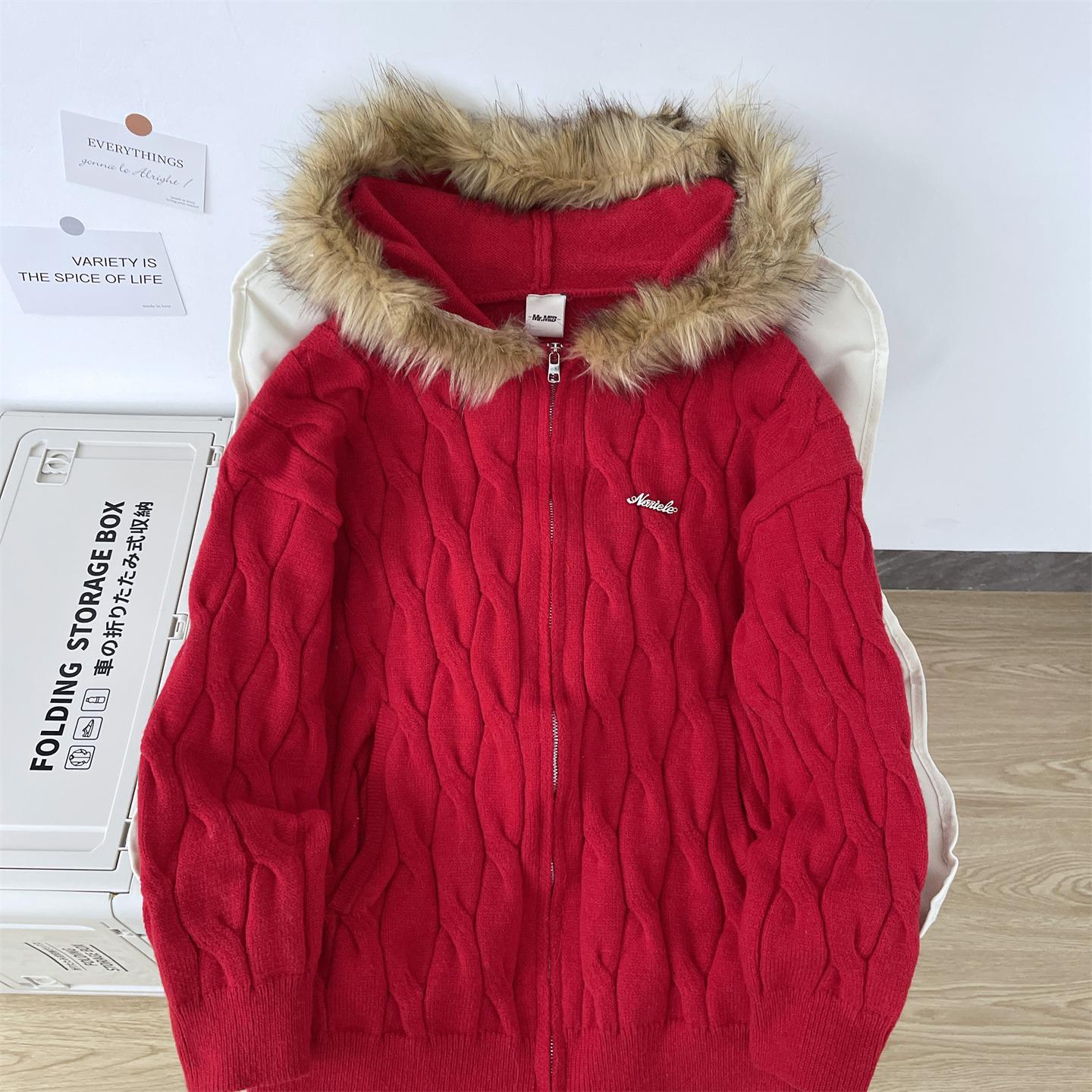 Men s Trendy Retro Faux Fur Collar Hooded Cardigan – Loose Fit Knitwear in Black/Red Extra Large червоний
Men s Trendy Retro Faux Fur Collar Hooded Cardigan – Loose Fit Knitwear in Black/Red Extra Large червоний