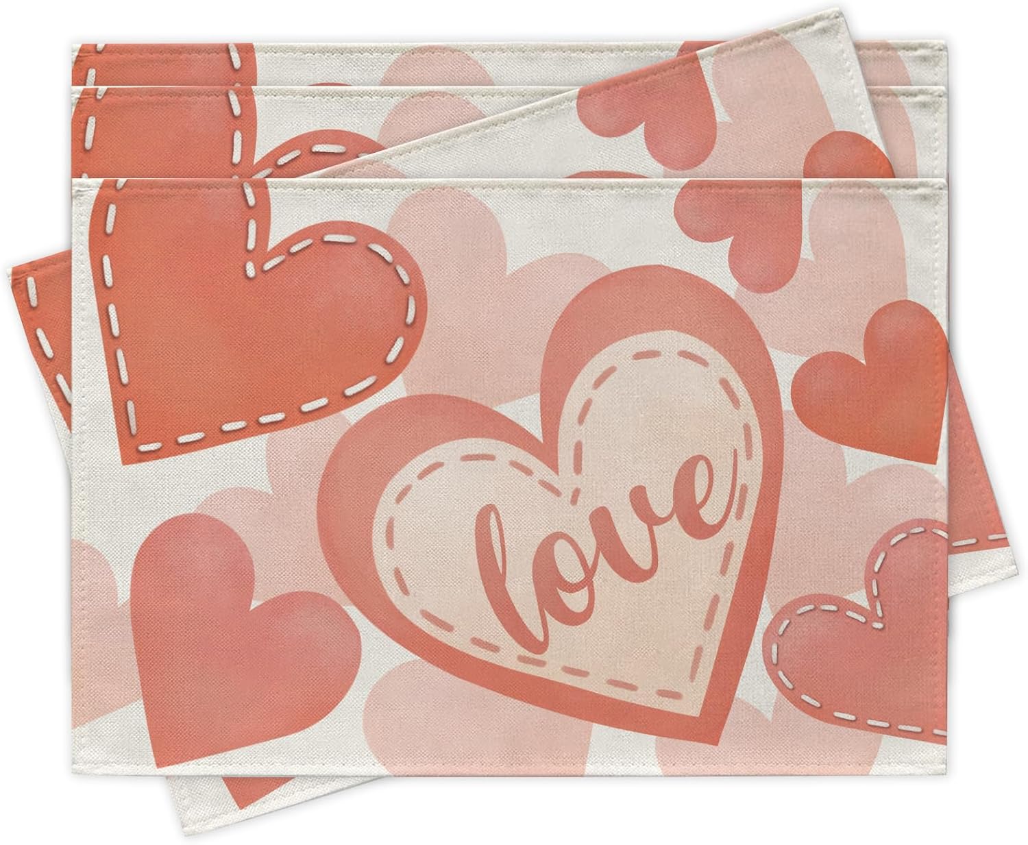 Valentines Day Love Placemats Set of 4, Peach Pink Hearts Dining Place Mats Table Decor, Anniversary Wedding Home Kitchen Decoration 12 x 18 Inch 4Pcs
Valentines Day Love Placemats Set of 4, Peach Pink Hearts Dining Place Mats Table Decor, Anniversary Wedding Home Kitchen Decoration 12 x 18 Inch 4Pcs