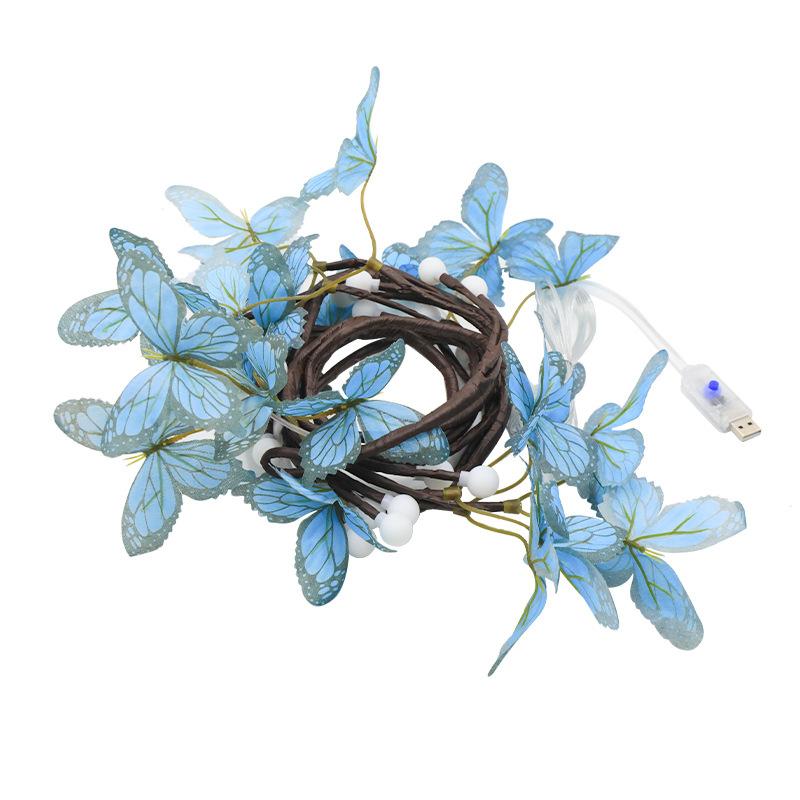 1.6m 36-Light USB Powered Blue Butterfly Rattan Strip Light Indoor Wall Decoration Atmosphere Lamp,8 Modes with Remote Control A
1.6m 36-Light USB Powered Blue Butterfly Rattan Strip Light Indoor Wall Decoration Atmosphere Lamp,8 Modes with Remote Control A