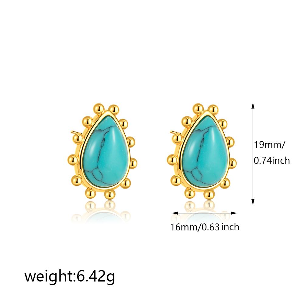Turquoise Teardrop Stud Earrings Gold Color Stainless Steel Vintage Boho Zircon Women Fashion Elegant Daily Party Gift золотий
Turquoise Teardrop Stud Earrings Gold Color Stainless Steel Vintage Boho Zircon Women Fashion Elegant Daily Party Gift золотий