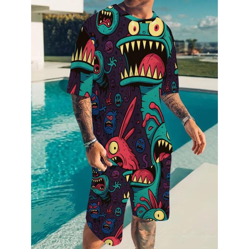 Men s 2-piece Monster Print Tracksuit - Quick-dry Breathable T-shirt and Shorts XL
Men s 2-piece Monster Print Tracksuit - Quick-dry Breathable T-shirt and Shorts XL