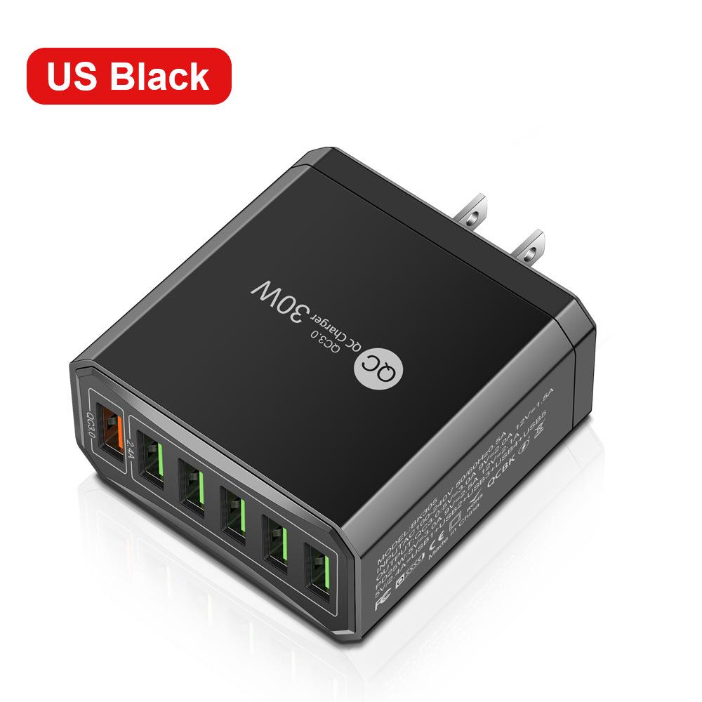 Six-Port 30W Fast Charger with QC3.0 for EU/US/UK/KR Plugs
Six-Port 30W Fast Charger with QC3.0 for EU/US/UK/KR Plugs