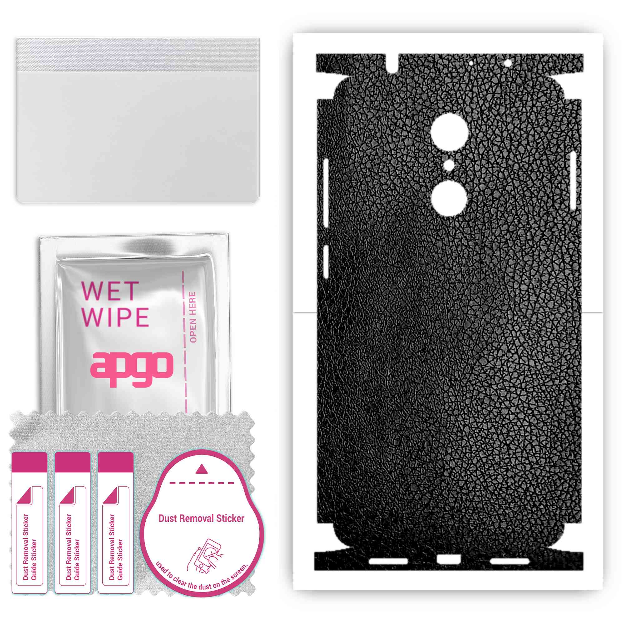 apgo Protective Skin Sticker for the back+sides compatible with Xiaomi Redmi 5, Full Wrap Film, Foil, Vinyl - Pattern Black Leather
apgo Protective Skin Sticker for the back+sides compatible with Xiaomi Redmi 5, Full Wrap Film, Foil, Vinyl - Pattern Black Leather