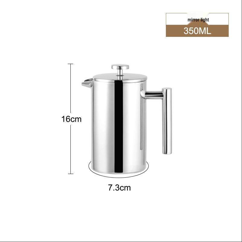 304 Stainless Steel Insulated French Press with Double-Layer Filter, Large Capacity Coffee Pot & Milk Frother Polished Finish
304 Stainless Steel Insulated French Press with Double-Layer Filter, Large Capacity Coffee Pot & Milk Frother Polished Finish