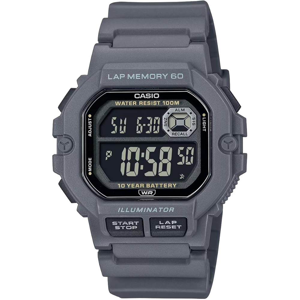 Casio WS-1400H Square Digital Sports Watch Gray with Lap Memory for Running and Jogging
Casio WS-1400H Square Digital Sports Watch Gray with Lap Memory for Running and Jogging