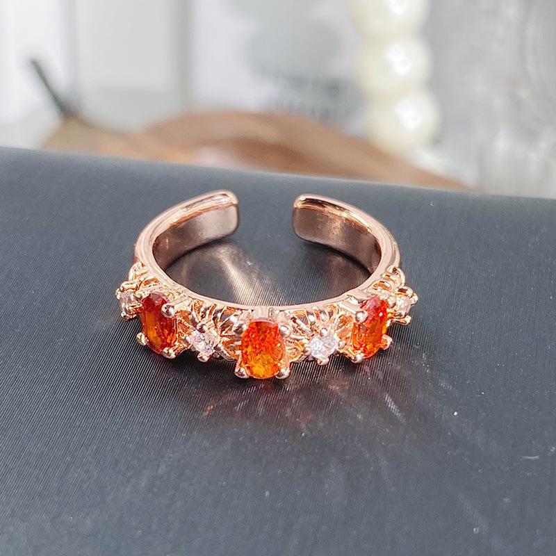 French Rose Gold Orange Orange Zir*****Pen Ring Women S High Sense Retro Temperament Stacked Ring Adjustable opening
French Rose Gold Orange Orange Zir*****Pen Ring Women S High Sense Retro Temperament Stacked Ring Adjustable opening