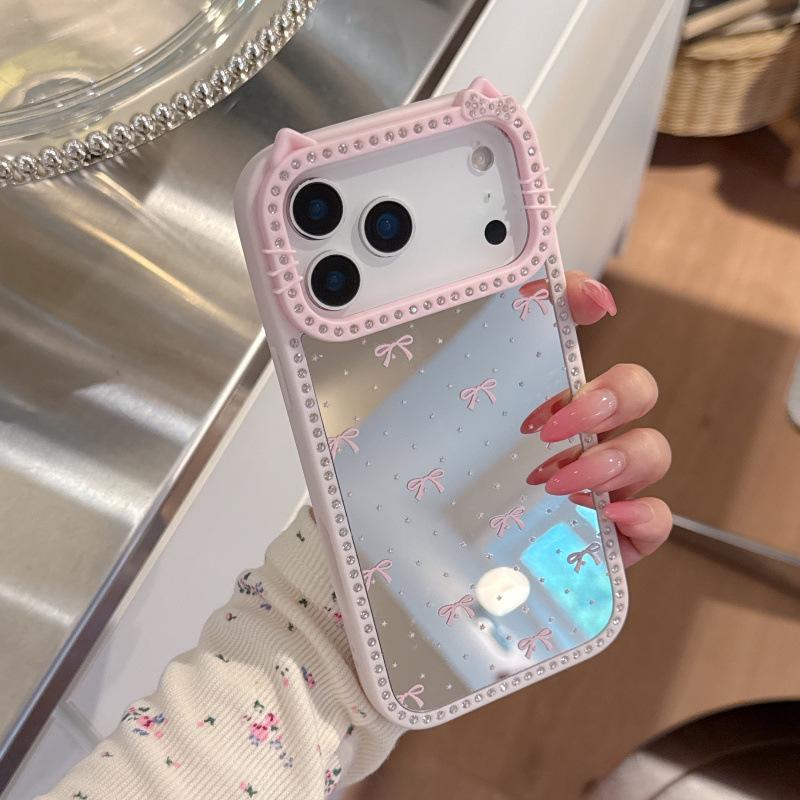 KT Frame Double-Sided Rhinestone Heart Mirror Holder for iPhone 17 Pro Max with Bow Design iPhone 15 Plus
KT Frame Double-Sided Rhinestone Heart Mirror Holder for iPhone 17 Pro Max with Bow Design iPhone 15 Plus