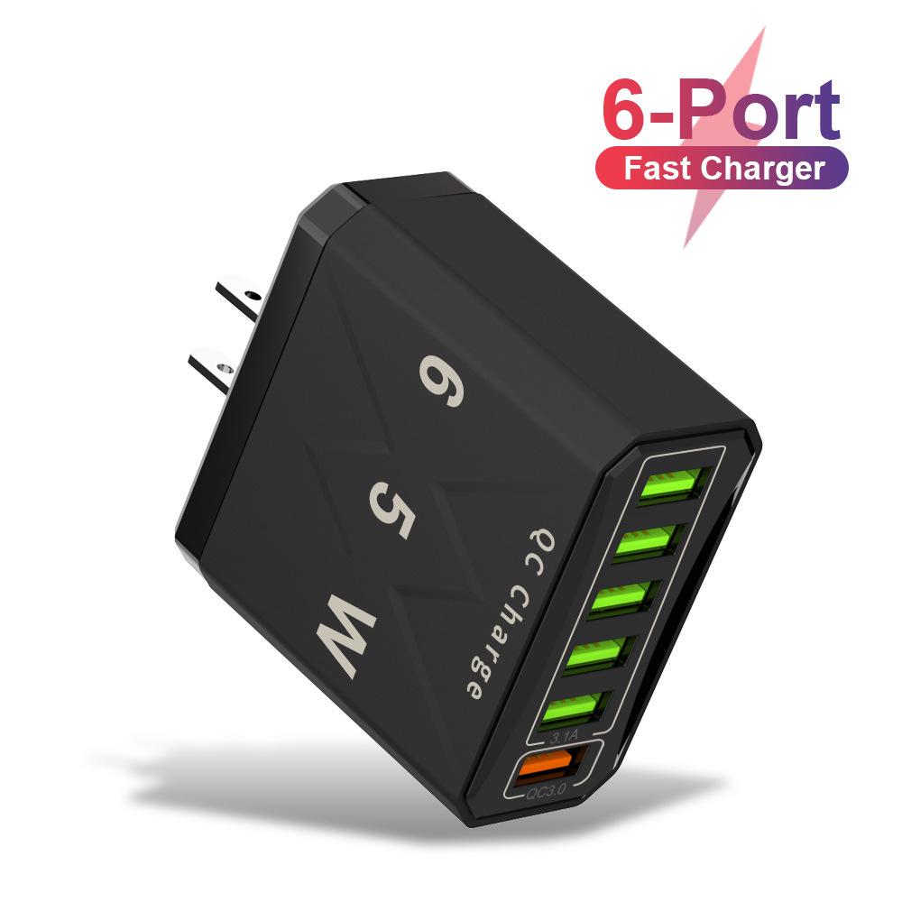 65W QC3.0 6-Port USB Fast Charger for Mobile Phones - US/EU/UK Standard
65W QC3.0 6-Port USB Fast Charger for Mobile Phones - US/EU/UK Standard