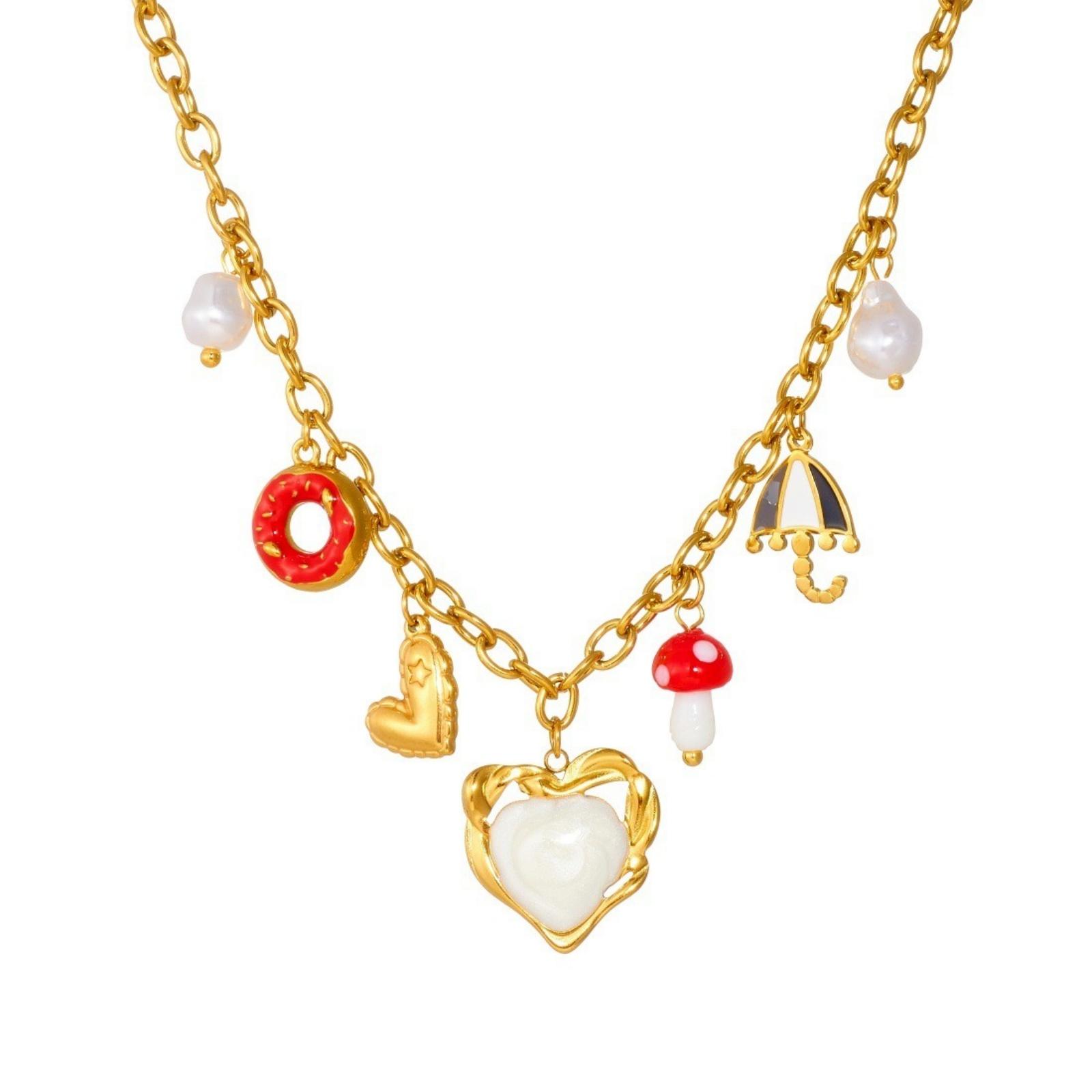 1 Piece 18K Gold Plated Heart Donut Pendant Charm Necklace 304 Stainless Steel 40cm(15.7 ) + 6cm(2.4 ) For Women Stylish Gift
1 Piece 18K Gold Plated Heart Donut Pendant Charm Necklace 304 Stainless Steel 40cm(15.7 ) + 6cm(2.4 ) For Women Stylish Gift