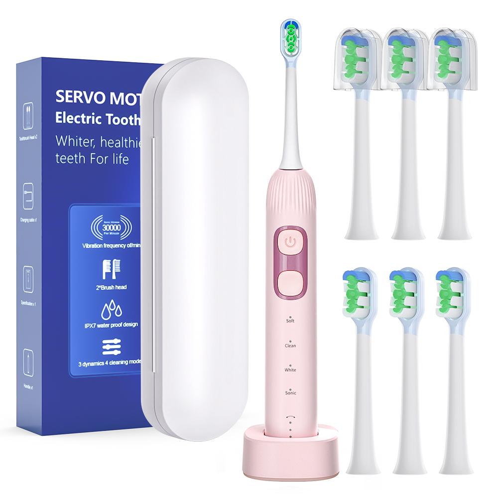 Sarmocare Звуковая электрическая зубная щетка с 6 сменными насадками IPX7 Водонепроницаемая Для взрослых Электронная зубная щетка розовый
Sarmocare Звуковая электрическая зубная щетка с 6 сменными насадками IPX7 Водонепроницаемая Для взрослых Электронная зубная щетка розовый