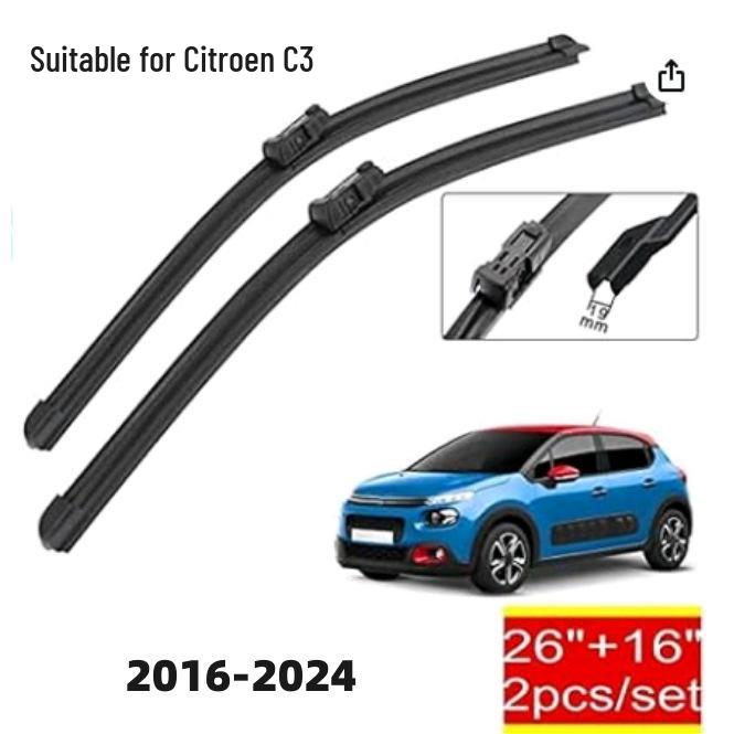 Citroen C3 MK3 (2016-2024) Front Windshield Wiper Blade
Citroen C3 MK3 (2016-2024) Front Windshield Wiper Blade