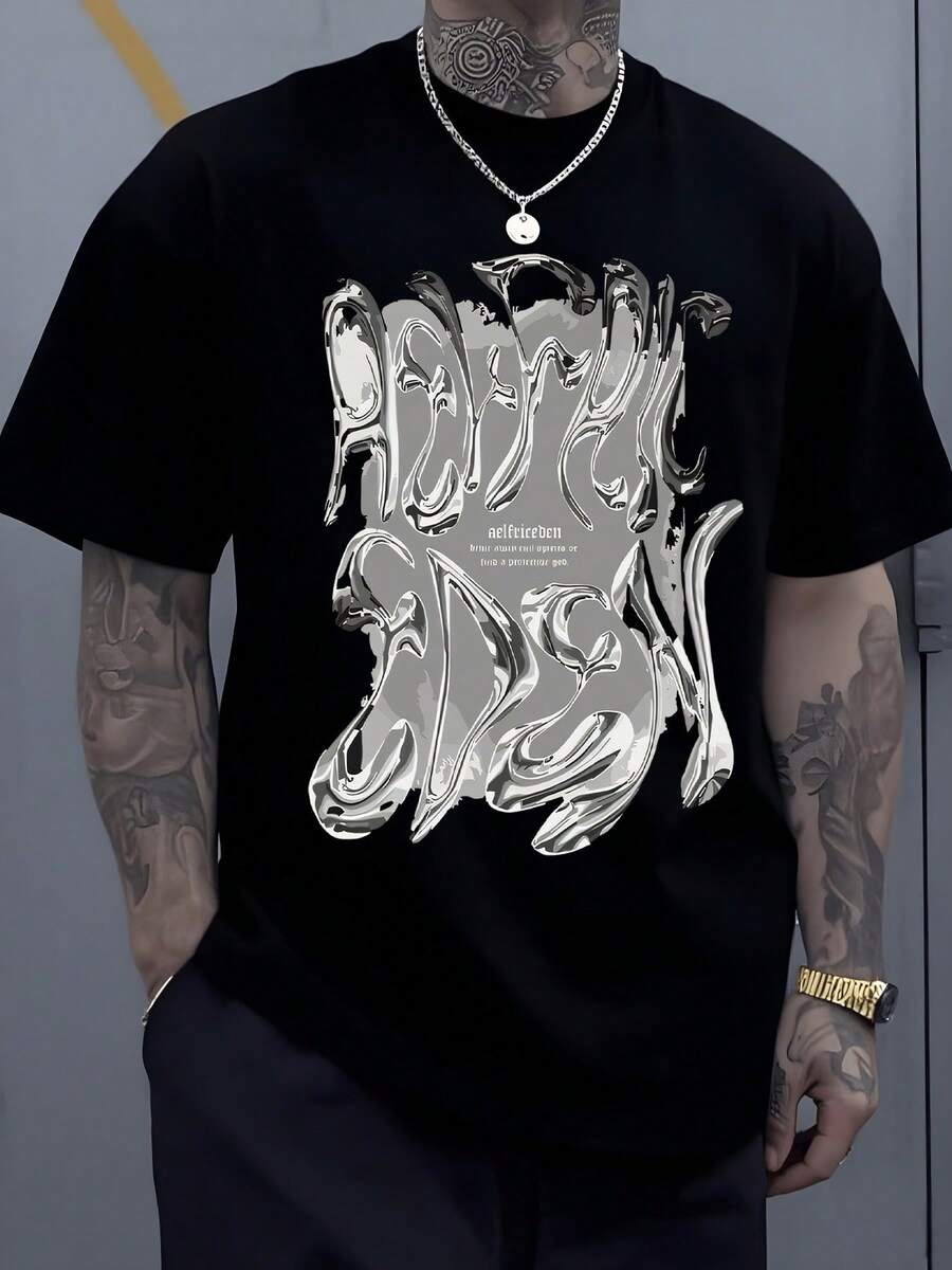 1Pcs Men s Casual Fluid Effect Lettering On This Tee Expresses The Pursuit Of Selfdefinition And 5XL різнокольоровий
1Pcs Men s Casual Fluid Effect Lettering On This Tee Expresses The Pursuit Of Selfdefinition And 5XL різнокольоровий