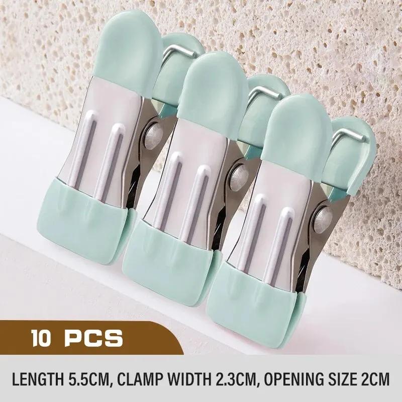 10 шт. Прищепки из нержавеющей стали с крючками-вешалками без следов, прищепки для одежды, зажимы для подвешивания носков, держатель для простыни для дома, шкафа