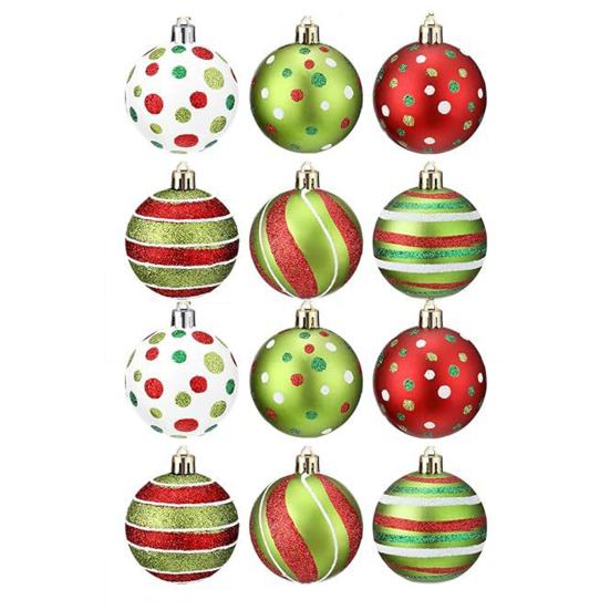 12 шт. Рождественские шары 2,4 дюйма Пластиковые елочные подвесные шары для украшения блестящие
12 шт. Рождественские шары 2,4 дюйма Пластиковые елочные подвесные шары для украшения блестящие