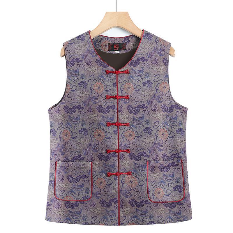 2025 Chinese Style Frog Button Cardigan Vest for Middle-aged Mothers - Spring/Summer Thin Design 7XL (175-190 jin) фиолетовый
2025 Chinese Style Frog Button Cardigan Vest for Middle-aged Mothers - Spring/Summer Thin Design 7XL (175-190 jin) фиолетовый