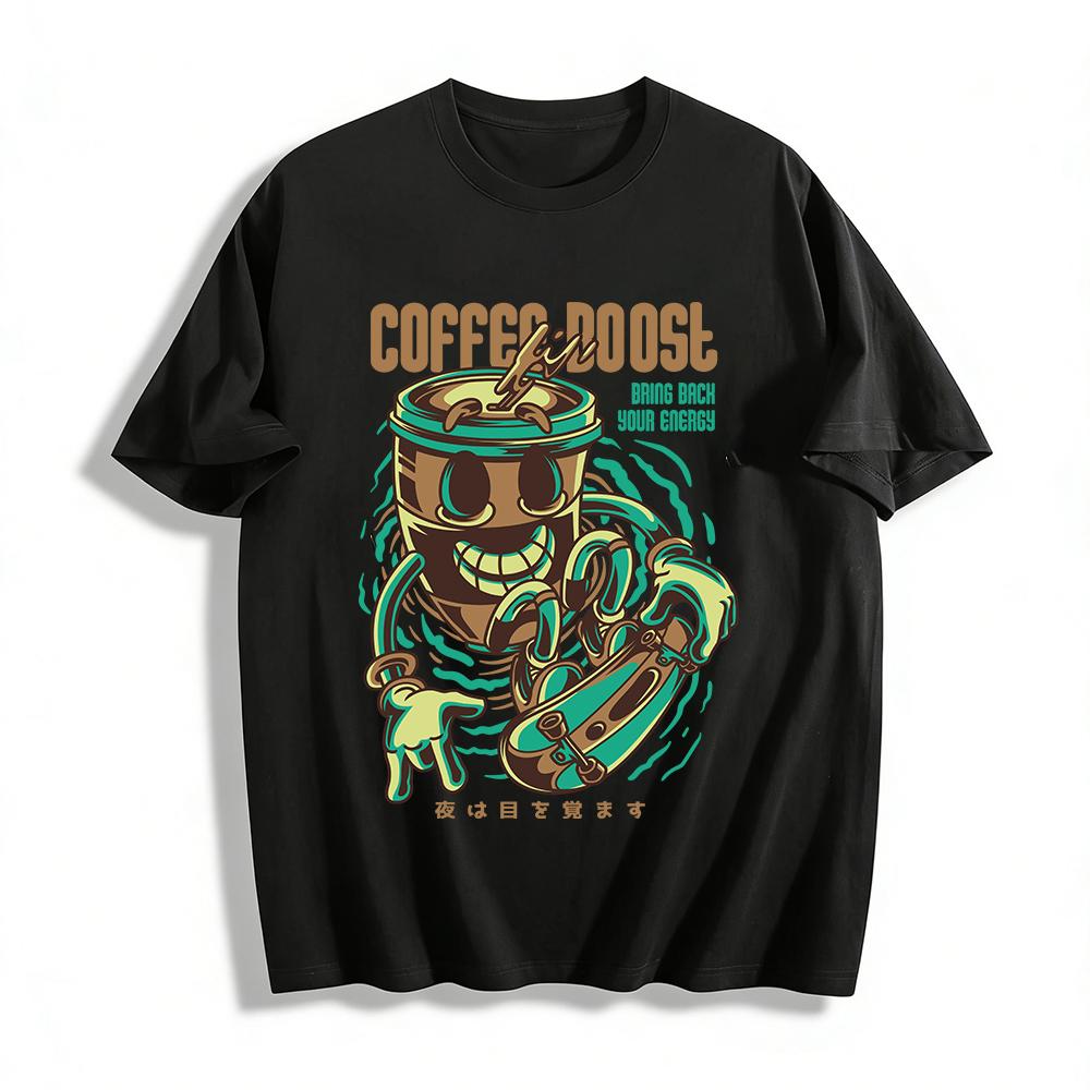 Coffee Boost Skateboard Graphic Tee Retro Style Casual Top Pure cotton T-shirt XXS
Coffee Boost Skateboard Graphic Tee Retro Style Casual Top Pure cotton T-shirt XXS