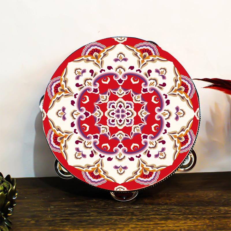 20cm Uygur Ethnic Tambourine Stage Performance Ethnic Props Hand Drum Instrument Flying Dance Props On Linggu Accessories
20cm Uygur Ethnic Tambourine Stage Performance Ethnic Props Hand Drum Instrument Flying Dance Props On Linggu Accessories