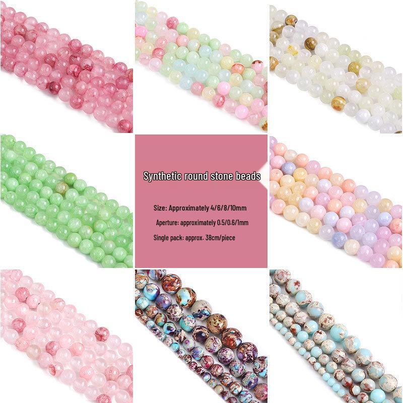 Synthetic Stone Round Beads for DIY Jewelry: Loose Beads with Straight Holes for Handmade Bracelets, Necklaces, Pendants, and More 4mm, Hole 0.5mm, 38cm Strand, 90 Beads
Synthetic Stone Round Beads for DIY Jewelry: Loose Beads with Straight Holes for Handmade Bracelets, Necklaces, Pendants, and More 4mm, Hole 0.5mm, 38cm Strand, 90 Beads