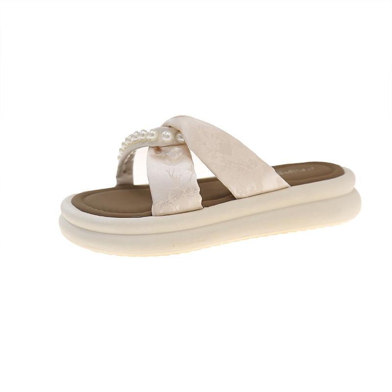 Cool slippers women s summer wear new fashion cross pearl thick bottom one-word beach cool slippers 35
Cool slippers women s summer wear new fashion cross pearl thick bottom one-word beach cool slippers 35
