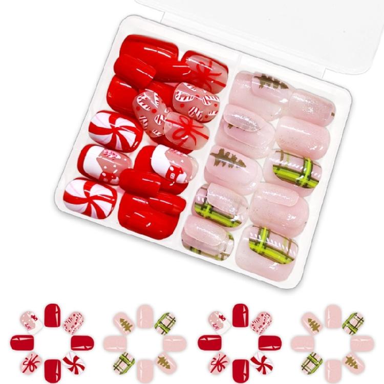 Christmas Press On Nails False Nails with Christmas Tree Stripes Full Cover Stick on Nails Glittering Artificial Nails 1
Christmas Press On Nails False Nails with Christmas Tree Stripes Full Cover Stick on Nails Glittering Artificial Nails 1