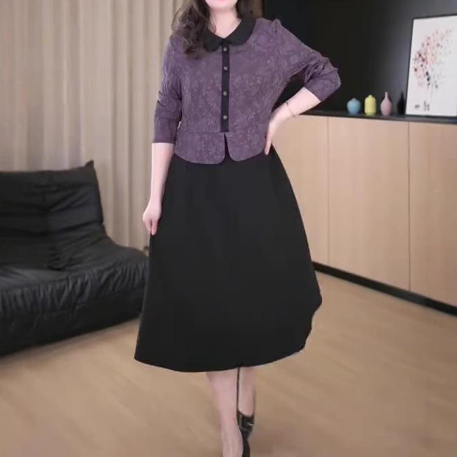 Elegant Jacquard Slimming Dress - Spring Collection, Republic of China Style (Plus Size, Suitable for Middle-Aged Women) 3XL 160-180kg
Elegant Jacquard Slimming Dress - Spring Collection, Republic of China Style (Plus Size, Suitable for Middle-Aged Women) 3XL 160-180kg