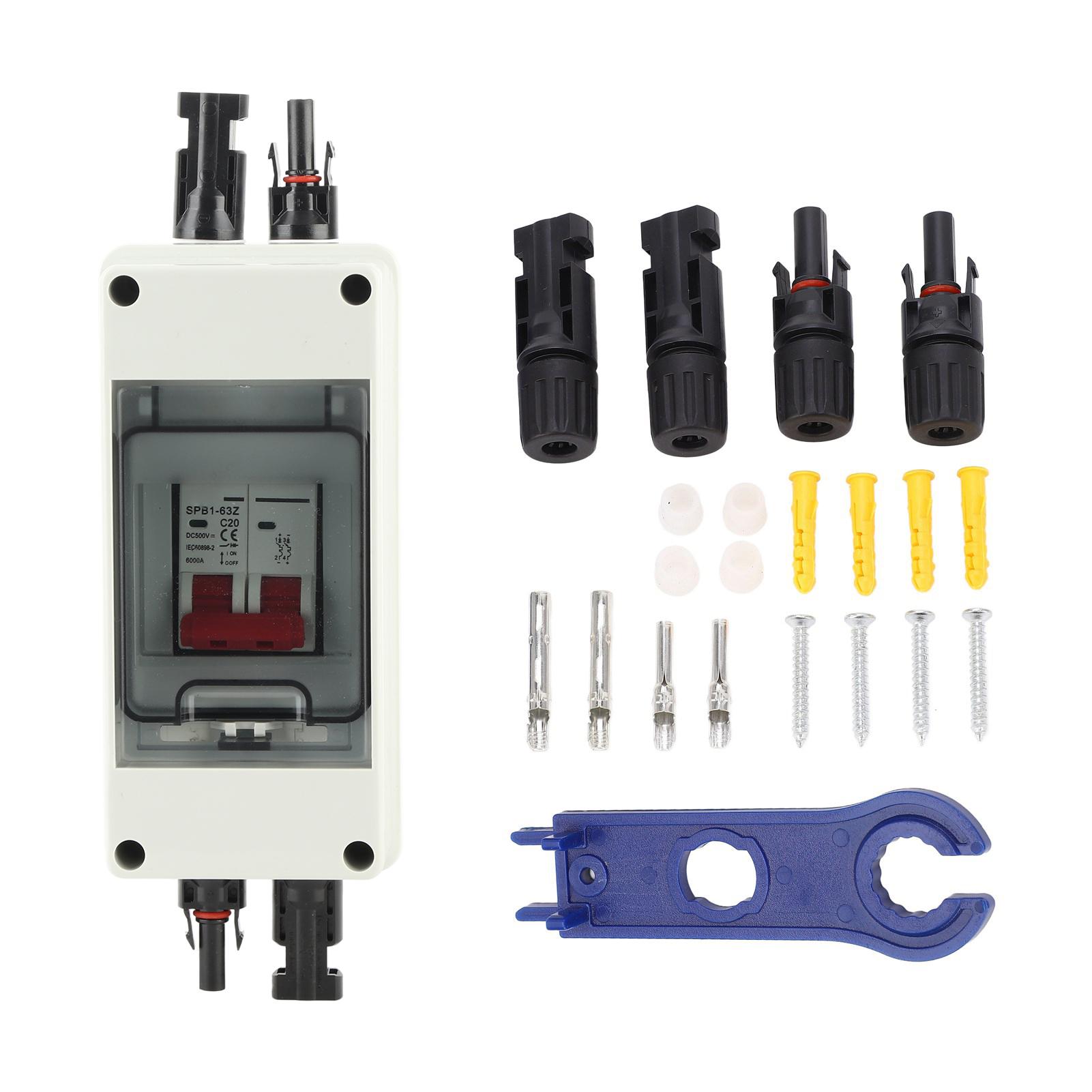 Solar Disconnect Switch Mini Circuit Breaker with IP65 Waterproof Distribution Box PV Disconnector DC500V Photovoltaic Disconnec
Solar Disconnect Switch Mini Circuit Breaker with IP65 Waterproof Distribution Box PV Disconnector DC500V Photovoltaic Disconnec