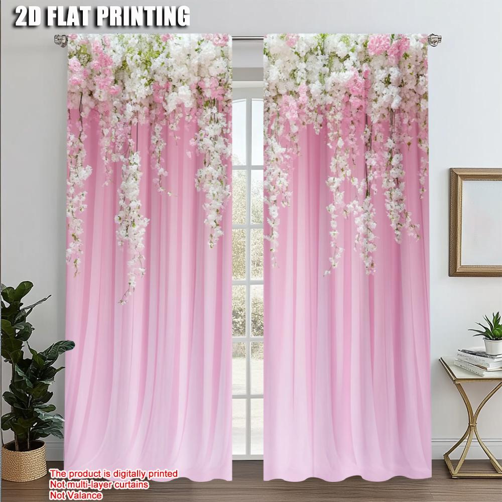 2pcs Creative Curtains 2D print Lush Pink & White Flowers with Green Foliage Durable Polyester (without rod) Holiday Ldeal for 100*130 Grommet Top 1pcs
2pcs Creative Curtains 2D print Lush Pink & White Flowers with Green Foliage Durable Polyester (without rod) Holiday Ldeal for 100*130 Grommet Top 1pcs