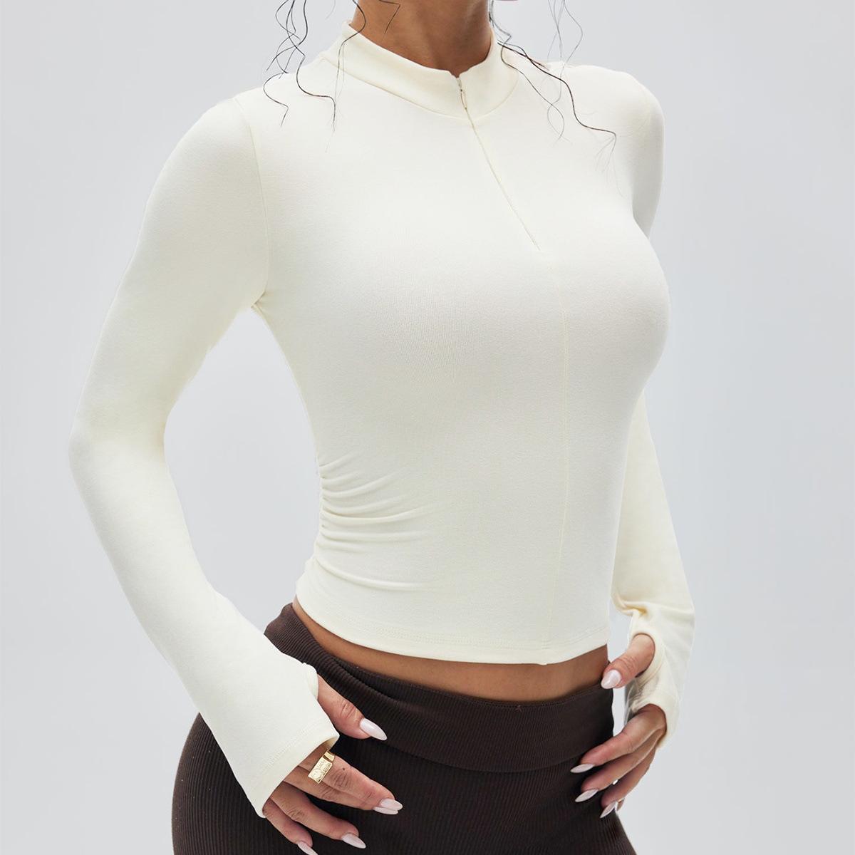 Women s Slim-Fit Half-Zip Yoga Jacket: Spring/Summer Long-Sleeve, Stand-Up Collar, Body-Shaping Sports Top for Pilates and Fitness M (Recommended for 95-110 jin) брудно-білий
Women s Slim-Fit Half-Zip Yoga Jacket: Spring/Summer Long-Sleeve, Stand-Up Collar, Body-Shaping Sports Top for Pilates and Fitness M (Recommended for 95-110 jin) брудно-білий