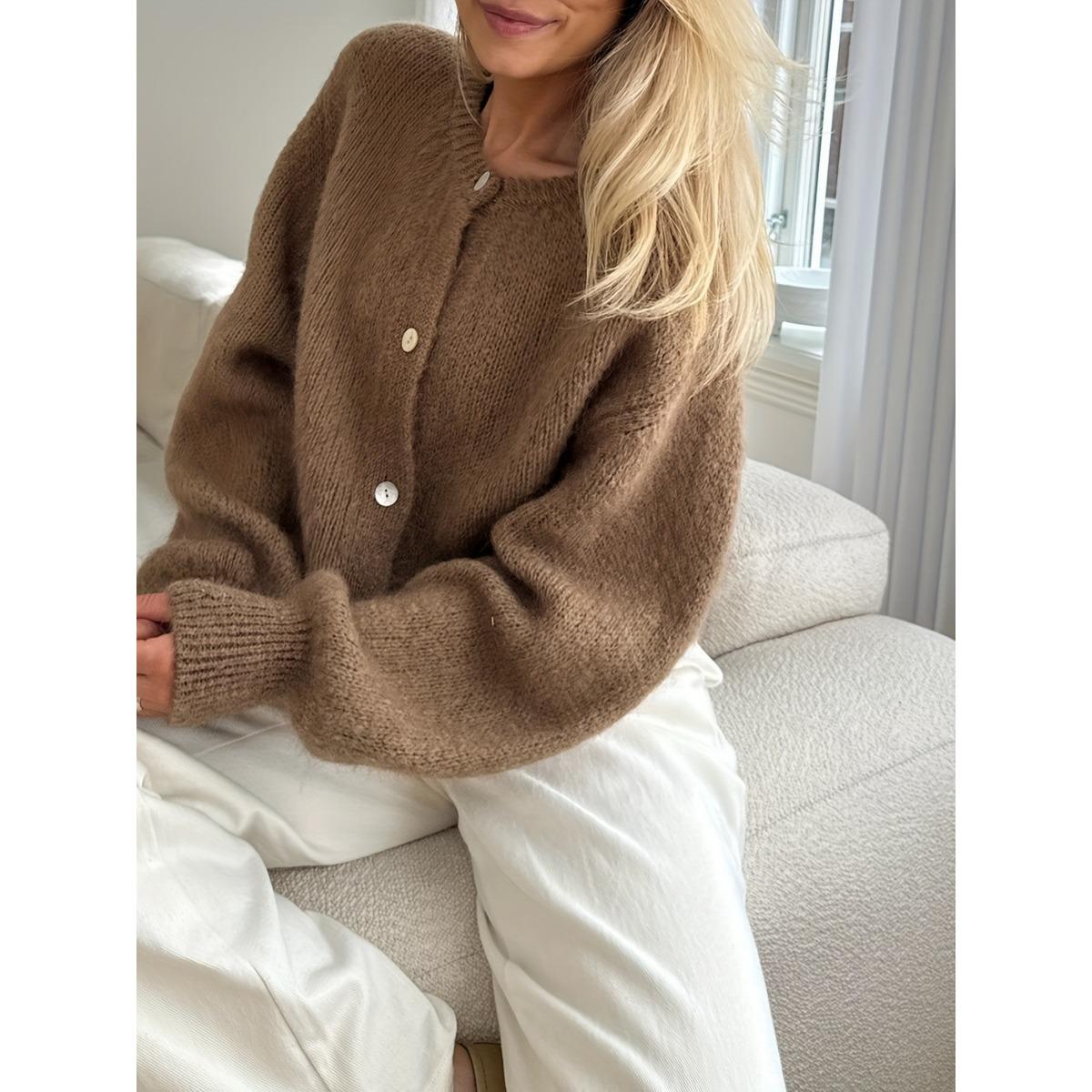 Вязаный кардиган конфетных цветов для женщин, европейский и американский осенне-зимний однотонный кардиган, кардиган-свитер цвета макарон для женщин S света кофе
Вязаный кардиган конфетных цветов для женщин, европейский и американский осенне-зимний однотонный кардиган, кардиган-свитер цвета макарон для женщин S света кофе