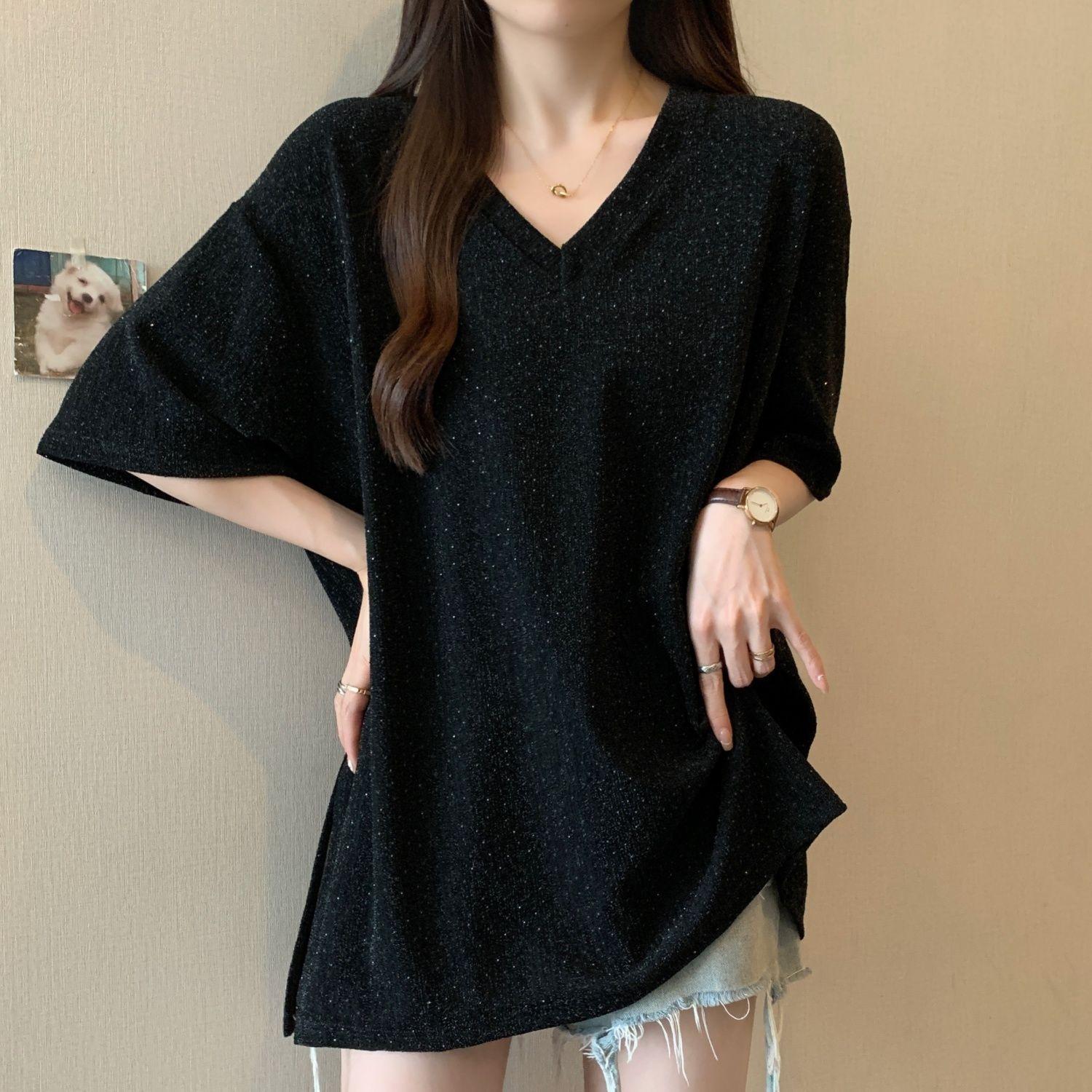 Women s Summer Loose Slimming Design Slit T-shirt V-neck Short Sleeved Top 4XL чорний
Women s Summer Loose Slimming Design Slit T-shirt V-neck Short Sleeved Top 4XL чорний