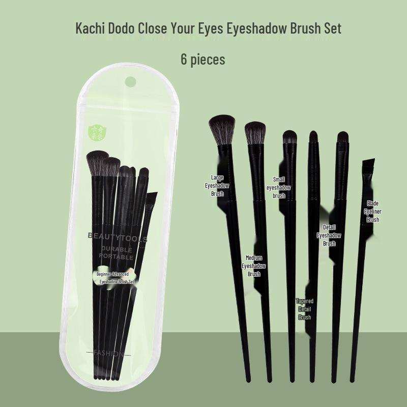 6-Piece Eyeshadow and Eye Detail Brush Set - Includes Eyeliner, Blending, and Under-Eye Brushes.
6-Piece Eyeshadow and Eye Detail Brush Set - Includes Eyeliner, Blending, and Under-Eye Brushes.