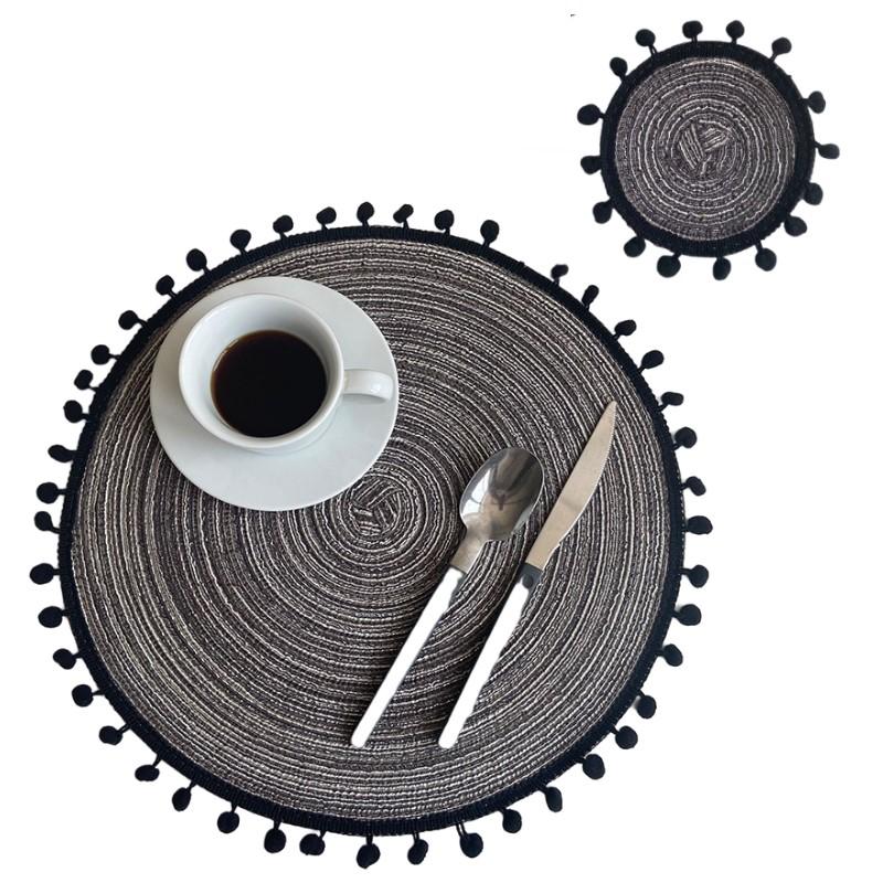 Салфетки с помпонами и набор подставок Круглая подставка для горячего винтажная салфетка джутовые настольные коврики бохо подставки богемные салфетки подкладки 1set
Салфетки с помпонами и набор подставок Круглая подставка для горячего винтажная салфетка джутовые настольные коврики бохо подставки богемные салфетки подкладки 1set