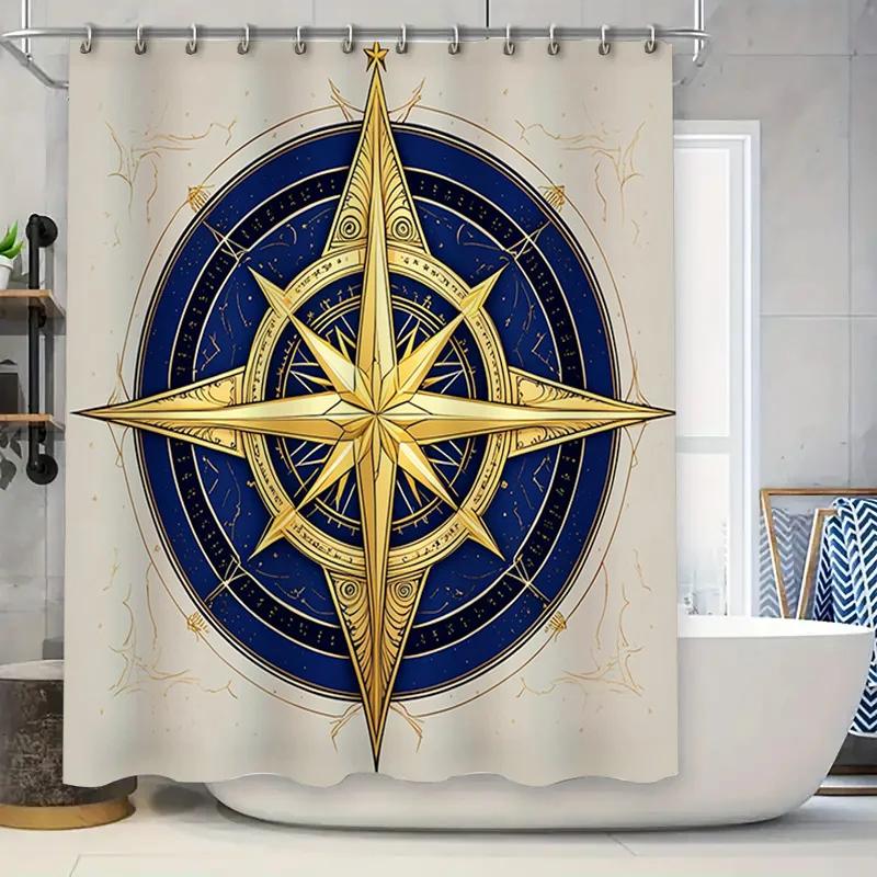 Golden Compass Shower Curtain Decorative Waterproof Bath Mat Water Repellent Bathroom Accessories Home Improvement W90xH180cm
Golden Compass Shower Curtain Decorative Waterproof Bath Mat Water Repellent Bathroom Accessories Home Improvement W90xH180cm