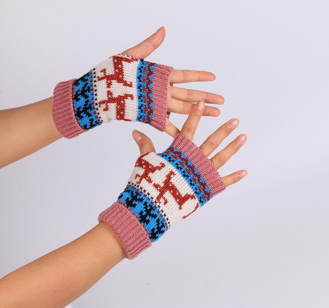 Модные европейские и американские рождественские вязаные перчатки без пальцев с оленями - Красочные, теплые, идеально подходят для Хэллоуина и работы за компьютером One Size
Модные европейские и американские рождественские вязаные перчатки без пальцев с оленями - Красочные, теплые, идеально подходят для Хэллоуина и работы за компьютером One Size