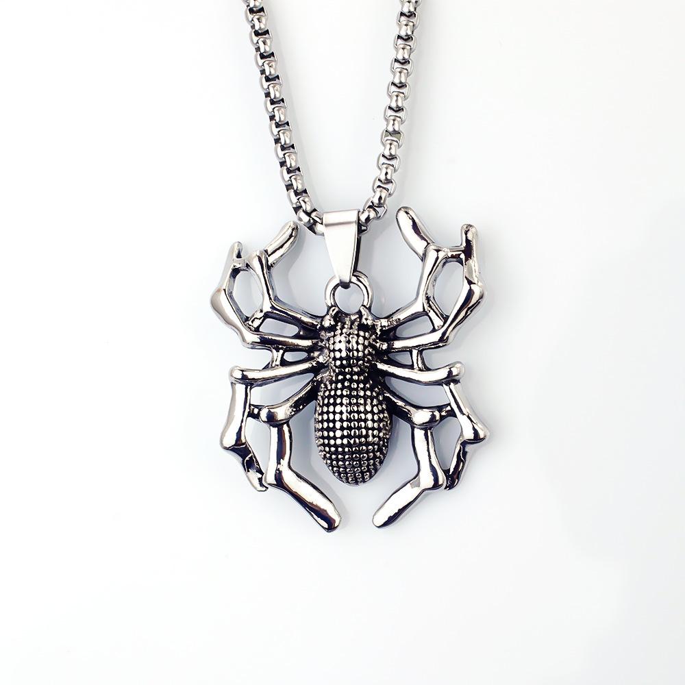 Retro Big Spider Pendant Necklace For Men Hip Hop Rock Silve Color Stainless Steel Neck Chain Insect Jewelry Boy Halloween Gifts
Retro Big Spider Pendant Necklace For Men Hip Hop Rock Silve Color Stainless Steel Neck Chain Insect Jewelry Boy Halloween Gifts