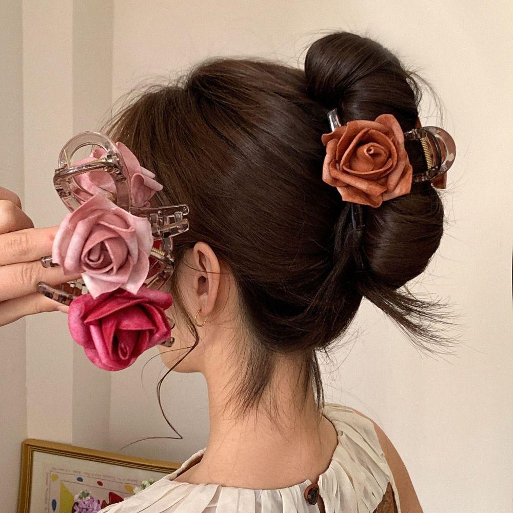 Ponytail Clip Flower Hair Claw Cloth Large Shark Clip Personalized Rose Flower Hair Clip Girl
Ponytail Clip Flower Hair Claw Cloth Large Shark Clip Personalized Rose Flower Hair Clip Girl