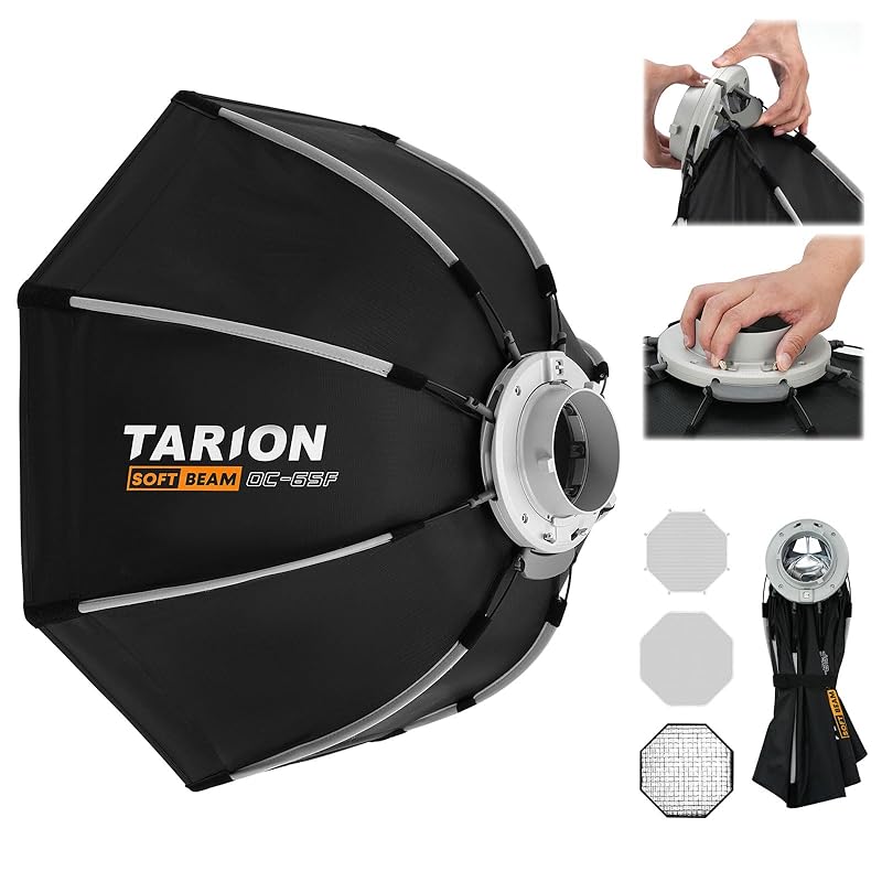 TARION Octagonal Softbox, Quick Release Design, 65cm Foldable Softbox, Compatible with Bowens Stand, Parabolic Softbox Softbox for photography one
TARION Octagonal Softbox, Quick Release Design, 65cm Foldable Softbox, Compatible with Bowens Stand, Parabolic Softbox Softbox for photography one