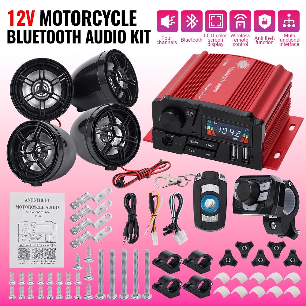 12V 4x25W 4-Channel Motorcycle Bluetooth Speaker Waterproof Anti-Theft LCD Screen Dual Remote Control Handsfree Call USBCharging
12V 4x25W 4-Channel Motorcycle Bluetooth Speaker Waterproof Anti-Theft LCD Screen Dual Remote Control Handsfree Call USBCharging