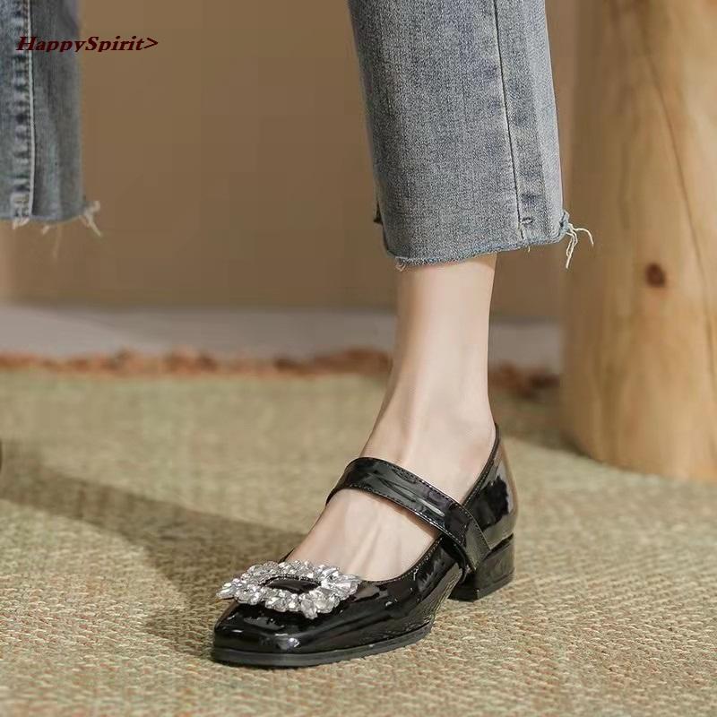 European And American Spring And Autumn Newestpatent Leather Mary Jane Rhinestone Square Buckle Thick Heel Shoes Women
European And American Spring And Autumn Newestpatent Leather Mary Jane Rhinestone Square Buckle Thick Heel Shoes Women
