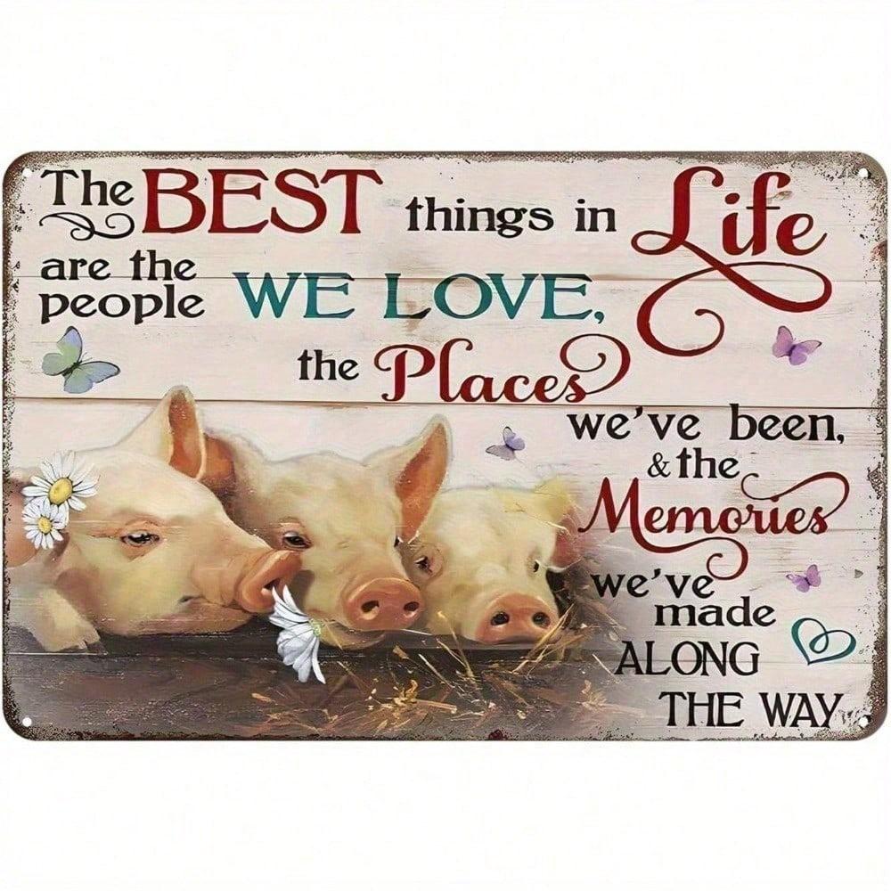 Vintage Metal Tin Sign Farmhouse Wall Decor - Rustic Aluminum Plaque 12x8 Inch, Pig Floral Butterfly Art for Cafe Bar Garage, Re різнокольоровий
Vintage Metal Tin Sign Farmhouse Wall Decor - Rustic Aluminum Plaque 12x8 Inch, Pig Floral Butterfly Art for Cafe Bar Garage, Re різнокольоровий