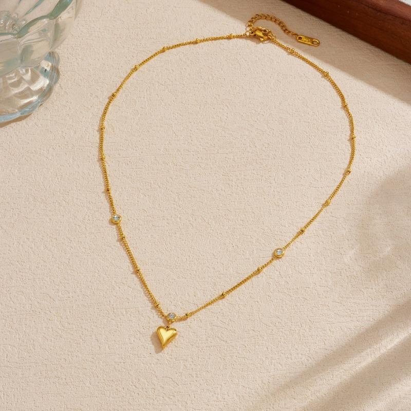 Gold Beaded Chain Necklace with Puffed Heart Pendant and Crystal Accents золотой
Gold Beaded Chain Necklace with Puffed Heart Pendant and Crystal Accents золотой