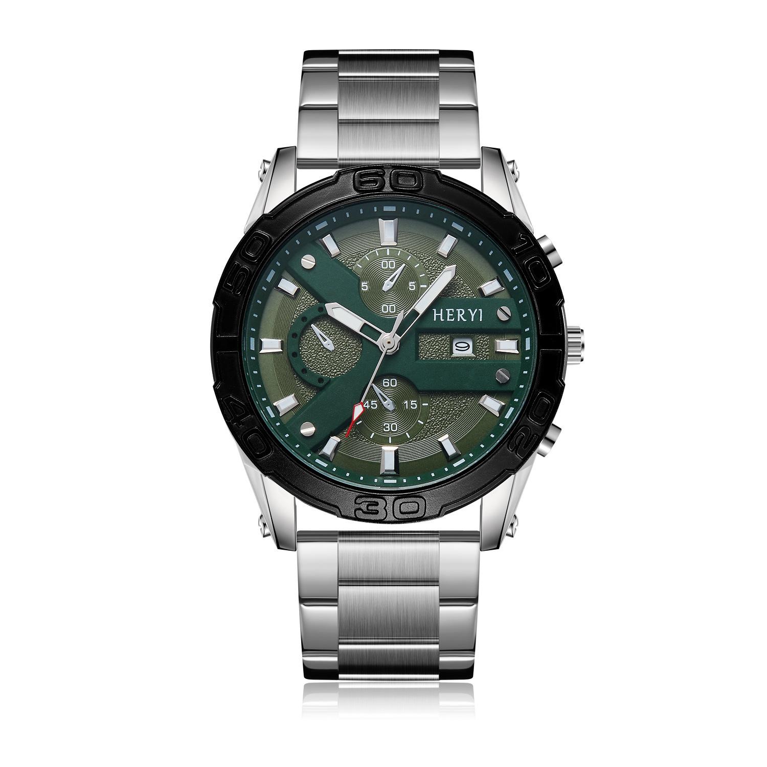 Fashion Business Function Quartz Men S Watch Calendar Men S Steel Strap Watch зелений
Fashion Business Function Quartz Men S Watch Calendar Men S Steel Strap Watch зелений
