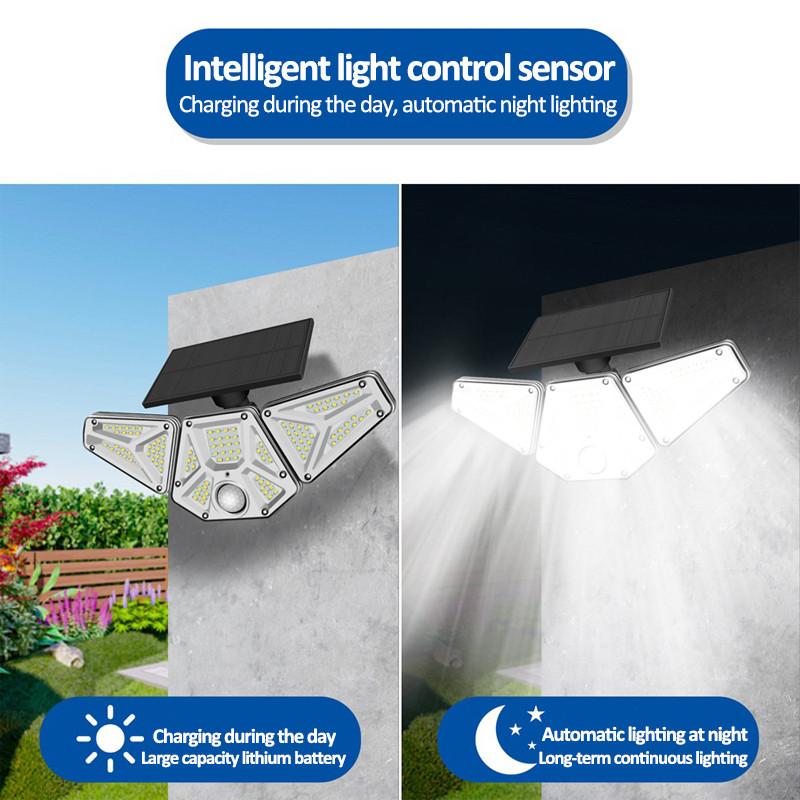 Solar Panel Light Waterproof Outdoor Solar Led Lights with Sensor 3 Heads Solar Charging Lights Lighting for Garden Garage Patio
Solar Panel Light Waterproof Outdoor Solar Led Lights with Sensor 3 Heads Solar Charging Lights Lighting for Garden Garage Patio