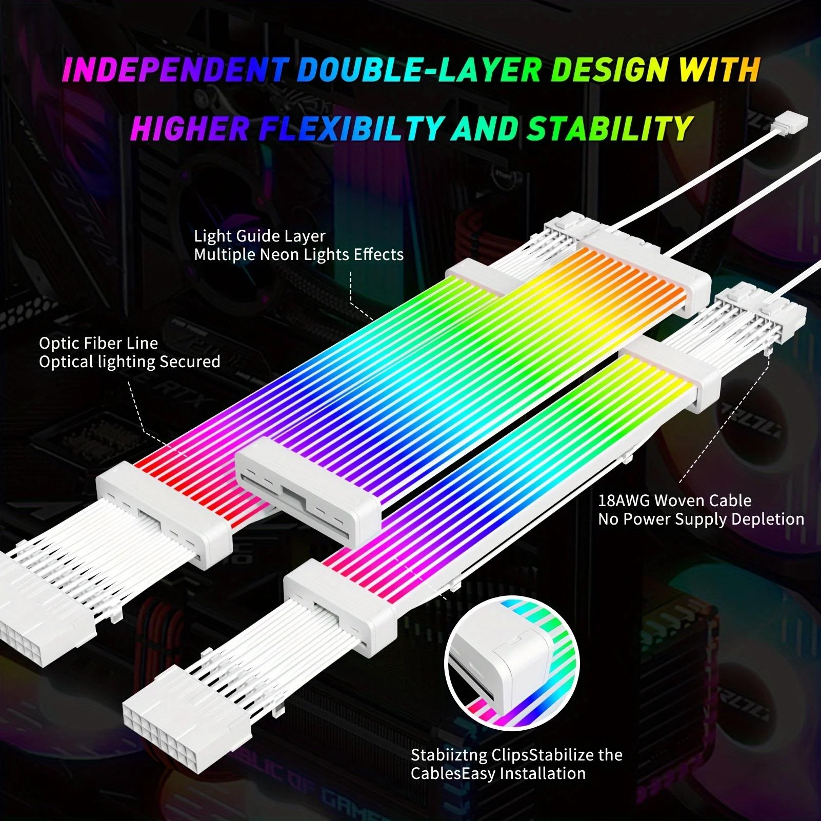 Комплект удлинительного кабеля питания ARGB 24 Pin ATX 3*8PIN 2*8PIN GPU-кабель 5V 3Pin синхронизированный кабель блока питания с мягкой светодиодной диффузной трубкой 2x8 PIN белый
Комплект удлинительного кабеля питания ARGB 24 Pin ATX 3*8PIN 2*8PIN GPU-кабель 5V 3Pin синхронизированный кабель блока питания с мягкой светодиодной диффузной трубкой 2x8 PIN белый